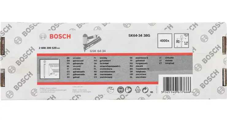 Countersunk pins Bosch SK64-34 34° 1.8 mm, 4,000 pcs Photo 2