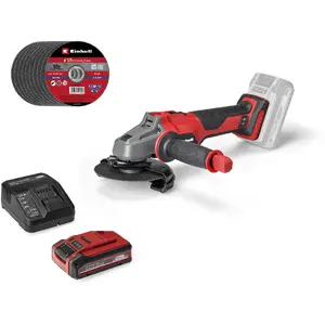 Cordless angle grinder EINHELL AXXIO 18/125, 18V, 125 mm disc, Li‑Ion Plus 4.0 Ah