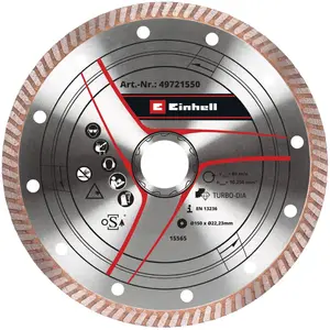 Алмазный отрезной диск EINHELL 150×1,6 мм для аккумуляторных угловых шлифмашин, посадка M14