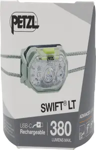 Налобный фонарь Petzl Swift LT зелёный — LED, IPX4, аккумулятор 880 мAh, время работы лампы 3 ч