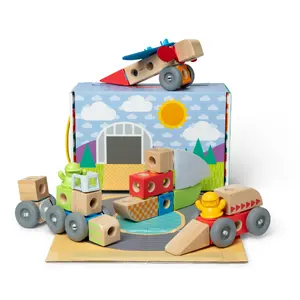 Construction vehicle playset Spin Master Melissa & Doug Blockables Vehicles Playset – toy vehicles and stackable blocks