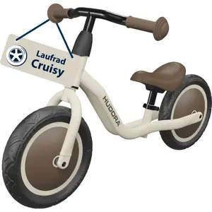 Balansa velosipēds HUDORA Cruisy 10" mocha — bērnu bezpedāļu velosipēds ar 10" riteņiem