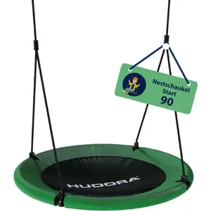 Swing set HUDORA Nest Swing 90 green/black — round nest seat Ø90 cm, outdoor swing