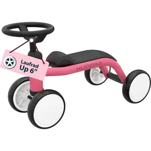 Balansa velosipēds HUDORA Up 6" rozā — 6 collu riteņi, viegls bērnu skrejritenis