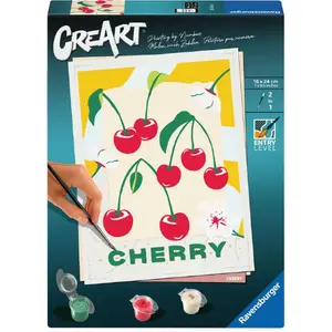 Gleznošanas komplekts Ravensburger CreArt – ķirši (dizains 25514) – radošs komplekts pieaugušajiem un pusaudžiem
