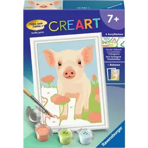 Ravensburger CreArt painting kit Cute domestic pig – paint set for beginners and kids