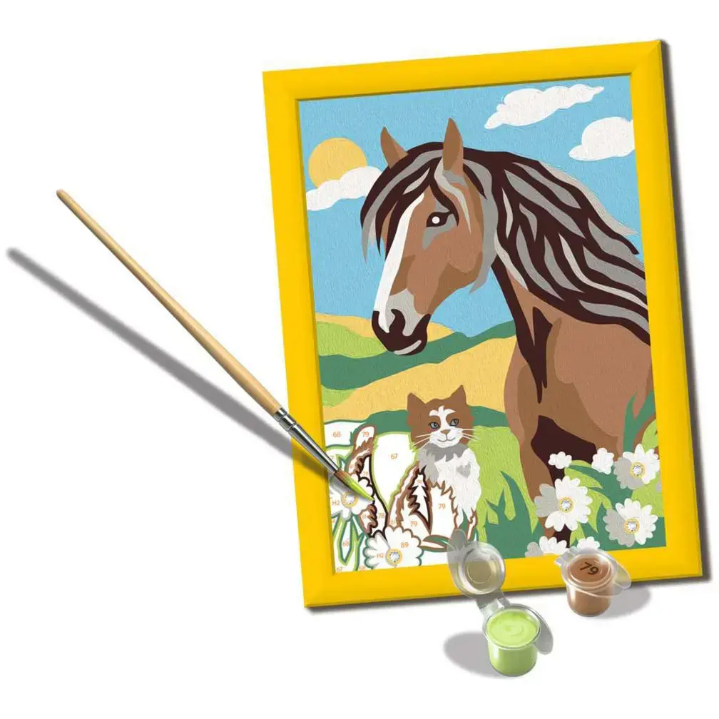 Ravensburger CreArt gleznošanas komplekts — zirgs un kaķēns Photo 3