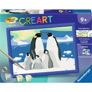 Набор для рисования Ravensburger CreArt «Семья пингвинов» – раскраска по номерам, модель 25888