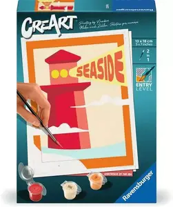 Glezniecības komplekts Ravensburger CreArt – Lighthouse by the Sea, krāsošana pēc numuriem