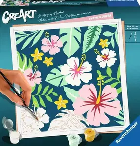 Gleznošanas komplekts Ravensburger CreArt – Exotic Plants (23729) pēc numuriem