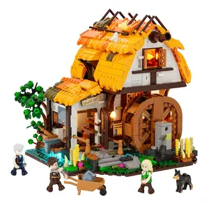 Construction toy Lumibricks Medieval Watermill model F9061 — modular building set with illuminated bricks