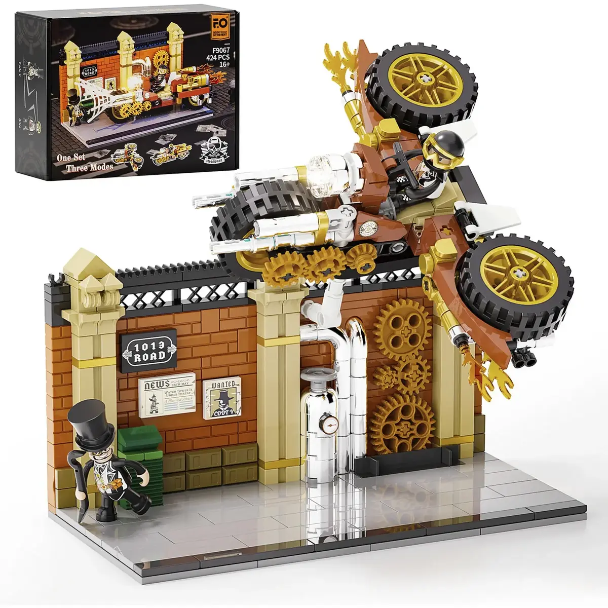 Конструктор LIM Lumibricks Steampunk Motorcycle Chase F9067 Photo 2
