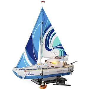 Construction toy Lumibricks The Sailboat: La Brise — modular brick set for building a sailboat model