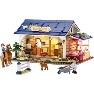 Construction toy Lumibricks Horse Stable model F9080 — playset for building a horse stable
