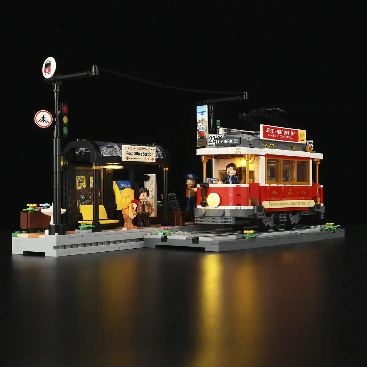 Lumibricks Historic Tram and Train Station L9084 Photo 3