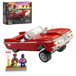 Construction toy Lumibricks Low Rider - Big Red model L9093, light-up brick vehicle
