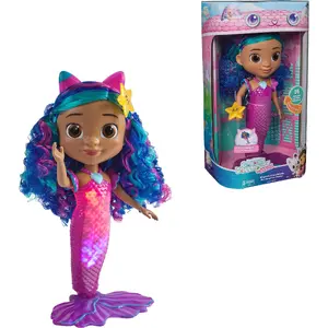 Rotaļlietu lelle Spin Master Gabby's Dollhouse The Movie — Sing & Shine Mermaid Gabby, 30 cm ūdens rotaļu lelle ar gaismu un skaņu