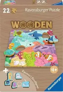 Children's wooden puzzle Ravensburger — Colourful Play of the Seas, 22 pieces
