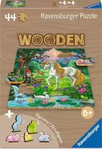 Children's wooden jigsaw puzzle Ravensburger Fairytale Unicorn — 44 pieces, wooden pieces, kid size