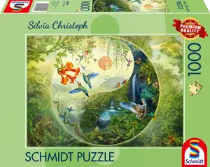 Puzzle 1000 pieces, schmidt spiele Silvia Christoph — Yin & Yang In the Forest of Hummingbirds