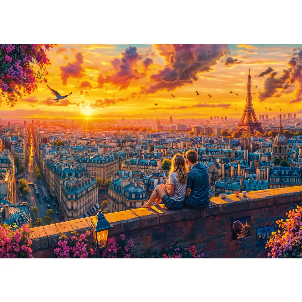 Jigsaw Puzzle schmidt spiele Parisian Rooftop Whispers 1000 Photo 2