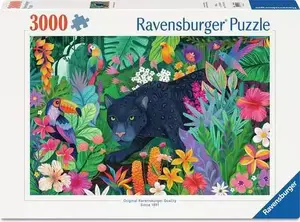 Пазл Ravensburger Panther in the Blooming Jungle — 3000 деталей, крупноформатный развлекательный пазл