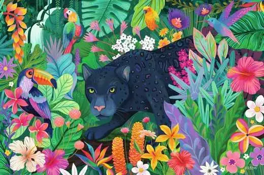 Ravensburger puzle Panther in the Blooming Jungle — 3000 detaļas Photo 2