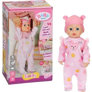 Doll zapf creation BABY born Emily Run with Me, 43 cm, interactive walking doll