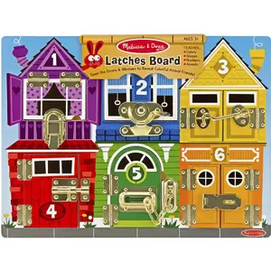 Wooden motor skills board toy Spin Master Melissa & Doug – Castles – early development activity board