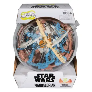 Spin Master Star Wars Perplexus Mandalorian 3D Gravity Maze and Puzzle Game with 80 Obstacles and Grogu Miniature