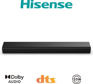 Hisense HS1000 Soundbar Black 2.0 Channels 120 W with Dolby Audio Bluetooth HDMI USB AUX Optical