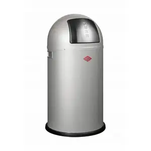 Контейнер для мусора Wesco Pushboy 50 л серебристый, без педали с прижимной крышкой