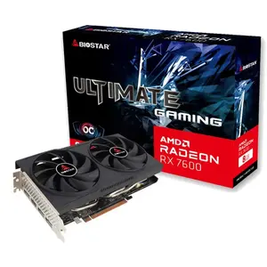 Видеокарта BIOSTAR Radeon RX 7600 OC — Radeon RX 7600, 8 ГБ GDDR6, 128-bit, PCIe 4.0, охлаждение с двумя вентиляторами