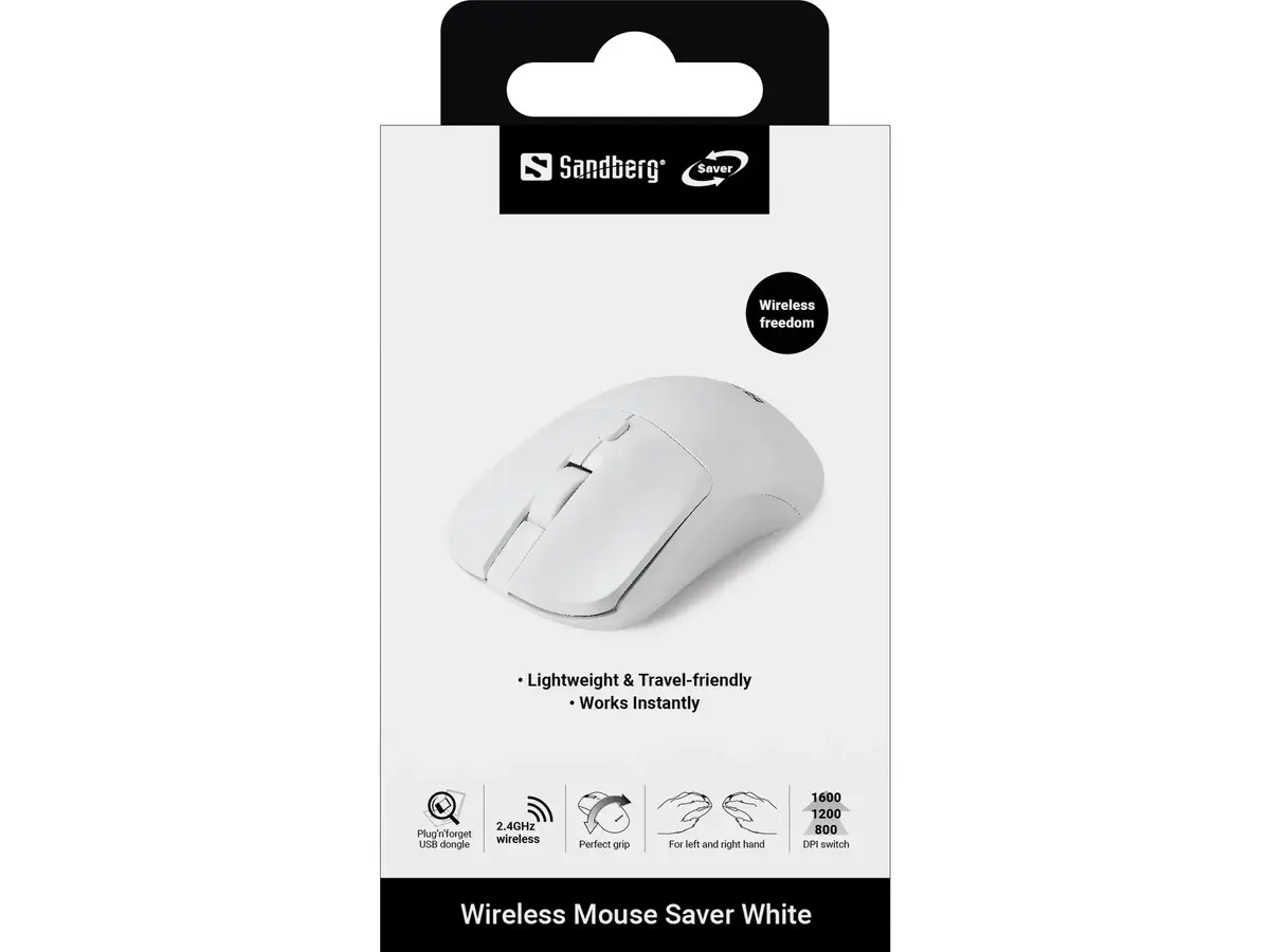 SANDBERG Wireless Mouse Saver White — беспроводная мышь Photo 6
