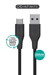 eSTUFF USB кабель USB 2.0 2 м USB-C на USB-A 60Вт Черный