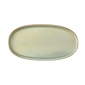 Oval Serving Plate 21 cm, COMAS porcelain, green