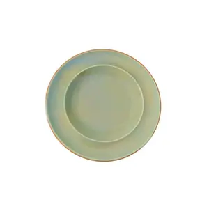 Porcelain pasta/salad plate 25 cm, COMAS, green