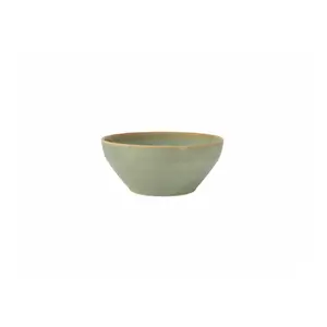 Porcelain Oliva bowl 14 cm, green — COMAS ES22OL36AP14