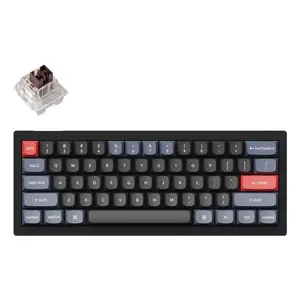Mechanical Wired USB 60% Keyboard Keychron V4-B3 — RGB Backlight, Carbon Black, USB-C