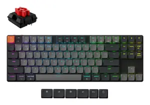 Mechanical keyboard Keychron K1X-B1, 80% (87 keys), USB + Bluetooth, QWERTY English, Grey, RGB backlight