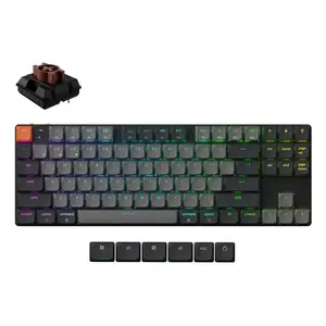 Механическая клавиатура Keychron K1X-B3 — 80% форм-фактор, USB + Bluetooth, QWERTY English, 87 клавиш, RGB, серый