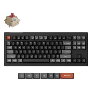 Mechaniskā tastatūra Keychron V3 Ultra 8K — QWERTY, Bluetooth un ar vadu, RGB, melna
