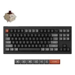 Mehāniskā tastatūra Keychron V3 Ultra 8K — vadu un Bluetooth savienojums, QWERTY, RGB, melna