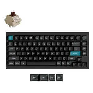 Mehāniskā 75% tastatūra Keychron Q1 Ultra 8K — USB + RF Wireless + Bluetooth, RGB, melna