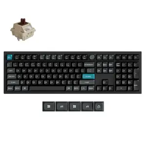 Pilna izmēra mehāniskā tastatūra Keychron Q6 Ultra 8K — USB, RF Wireless, Bluetooth, RGB LED, melna