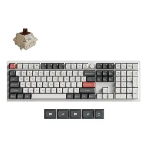 Механическая клавиатура полноразмерная Keychron Q6 Ultra 8K — USB, RF Wireless, Bluetooth, RGB, белая