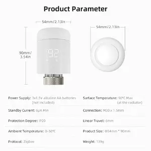 Thermostatic radiator valve Avatto ZigBee with LCD indicator, battery-powered (3x AA), for TUYA — boxed