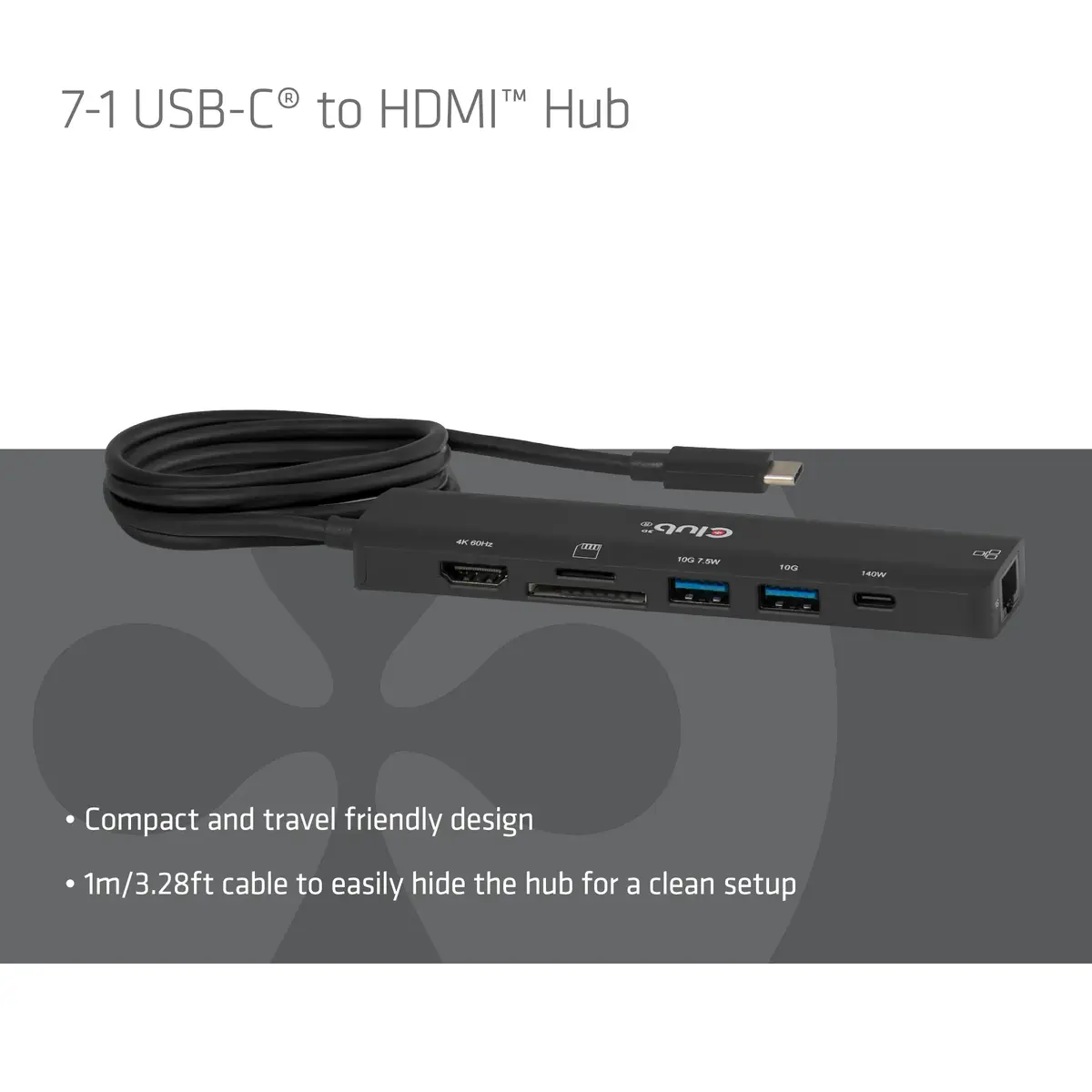 CLUB3D 7‑1 USB-C на HDMI хаб Photo 2