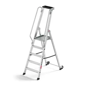 Aluminum mobile ladder platform Hailo Master P80 — 5 steps, model 0310000118