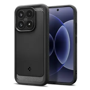 Protective phone cover Spigen Rugged Armor for Xiaomi 17, TPU, matte black, fits up to 6.3" screen